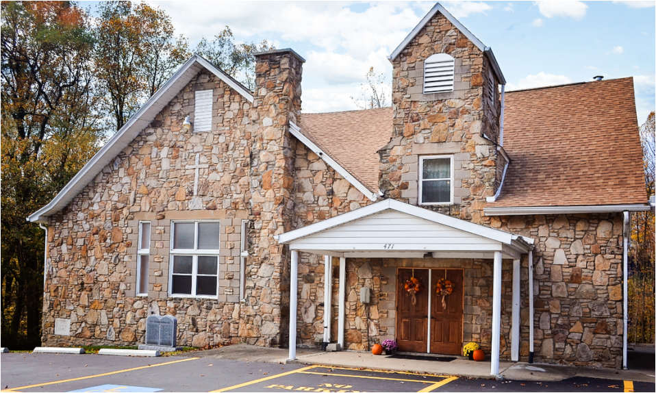 The stone exterior of Critchfield Christian and Missionary Alliance Church